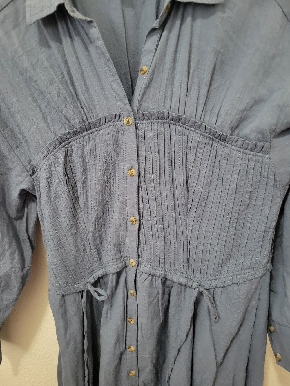 Anthropologie Pilcro Corset Midi Shirtdress Size Small - Picture 8 of 10